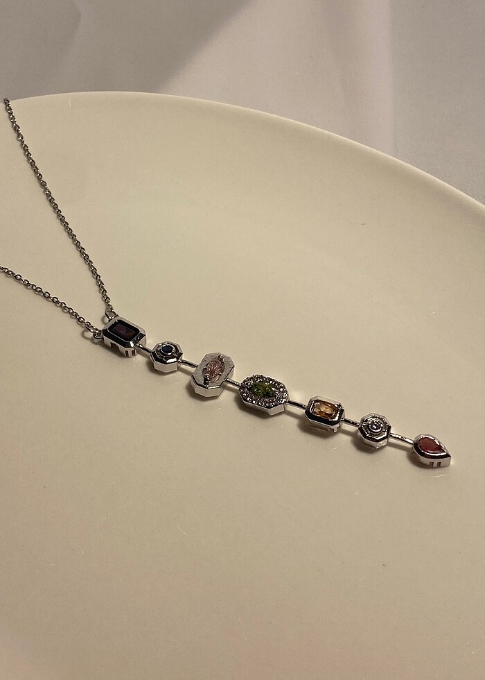 Silver Renk Taşlı Y Kolye İLAN İSTEYİNİZ - Görsel 3