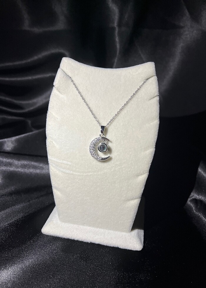 gümüş rengi 100 Dilde seni seviyorum kolyesi - Görsel 2