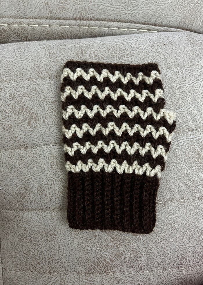 Örgü parmaksız eldiven - Görsel 2