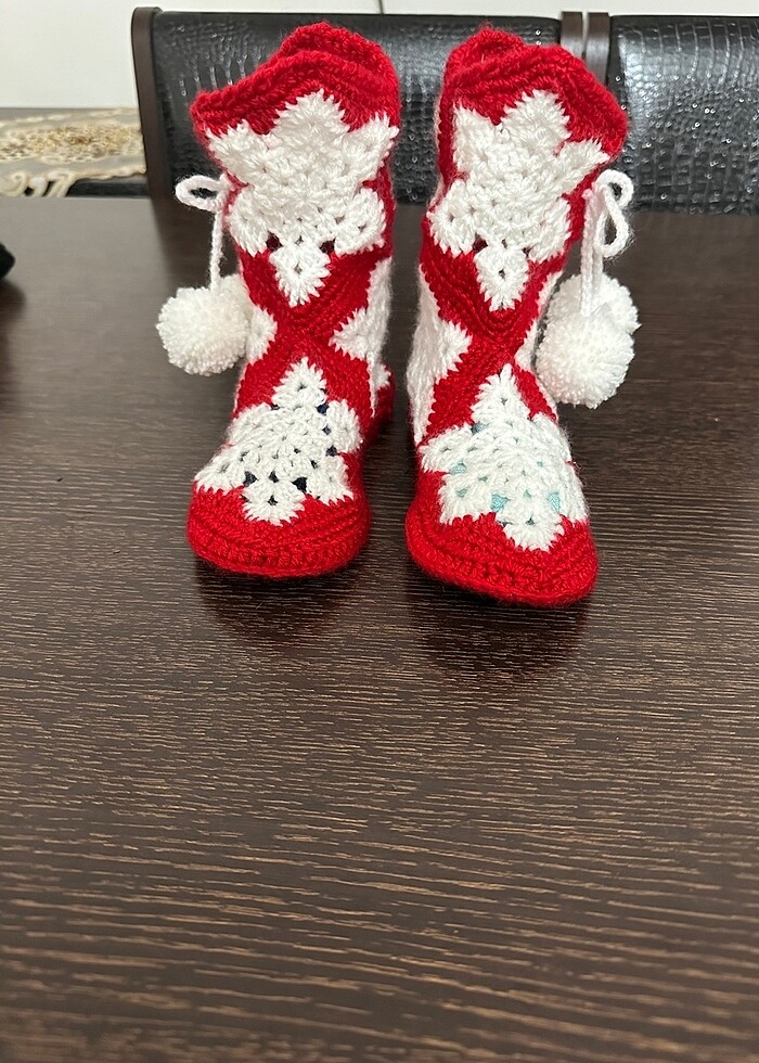 Örgü kadın çocuk erkek panduf patik ev ayakkabısı - Görsel 2