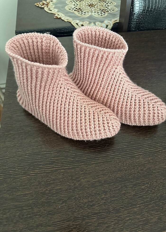 Örgü panduf ev ayakkabısı - Görsel 2