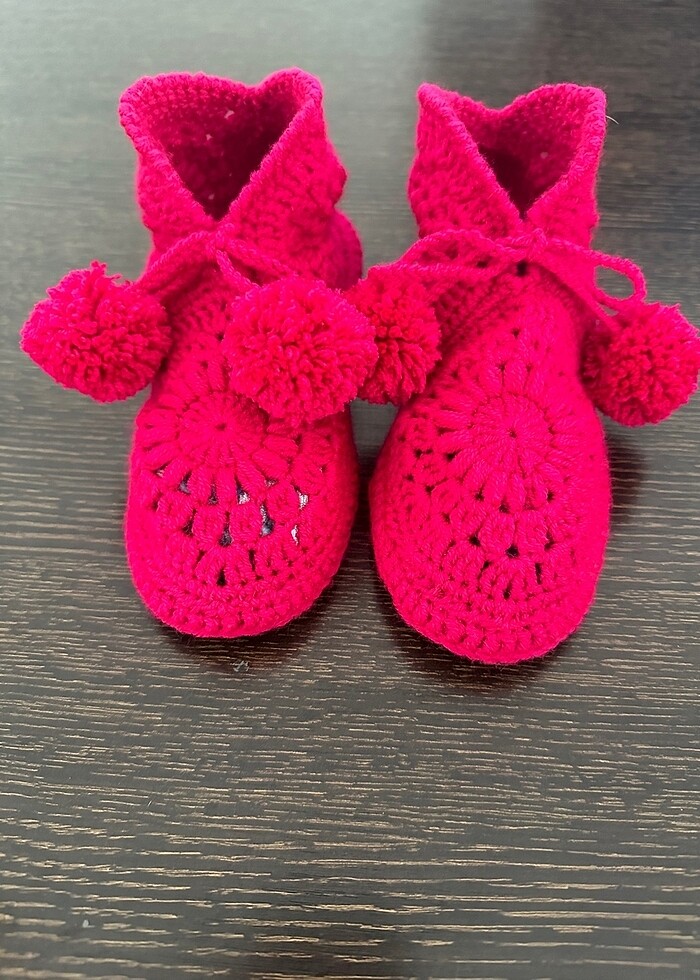 Örgü panduf ev ayakkabısı terlik - Görsel 2