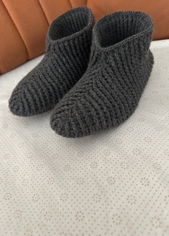 Örgü erkek ev ayakkabısı panduf - Görsel 2