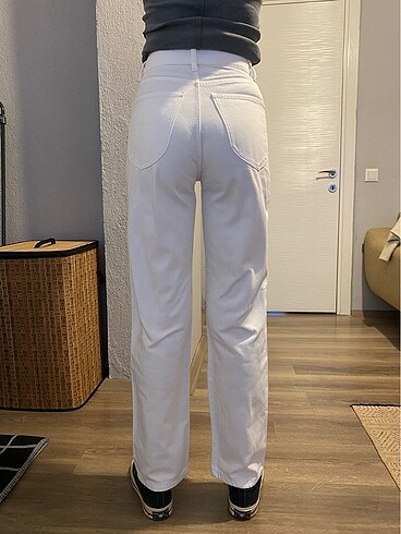 Massimo Dutti Massimo Dutti Yüksek Bel Beyaz Jean