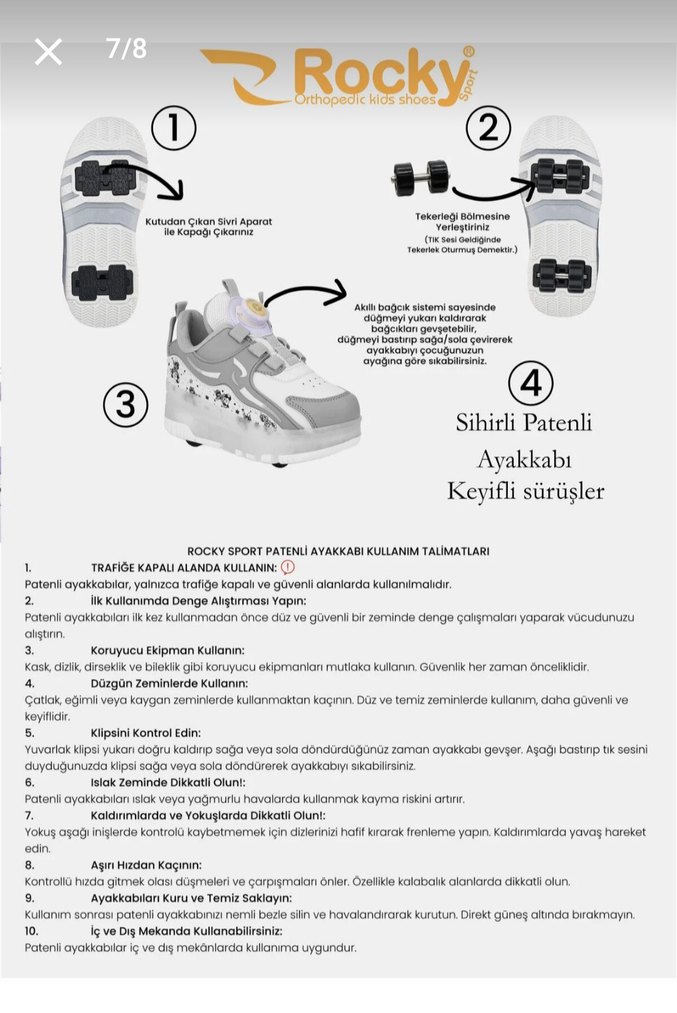 Kız Çocuk Otomatik Bağcıklı Spor Ayakkabı - Görsel 3