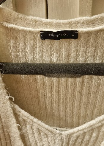 Ekru Crop Bluzlu Triko Hırka - Görsel 3