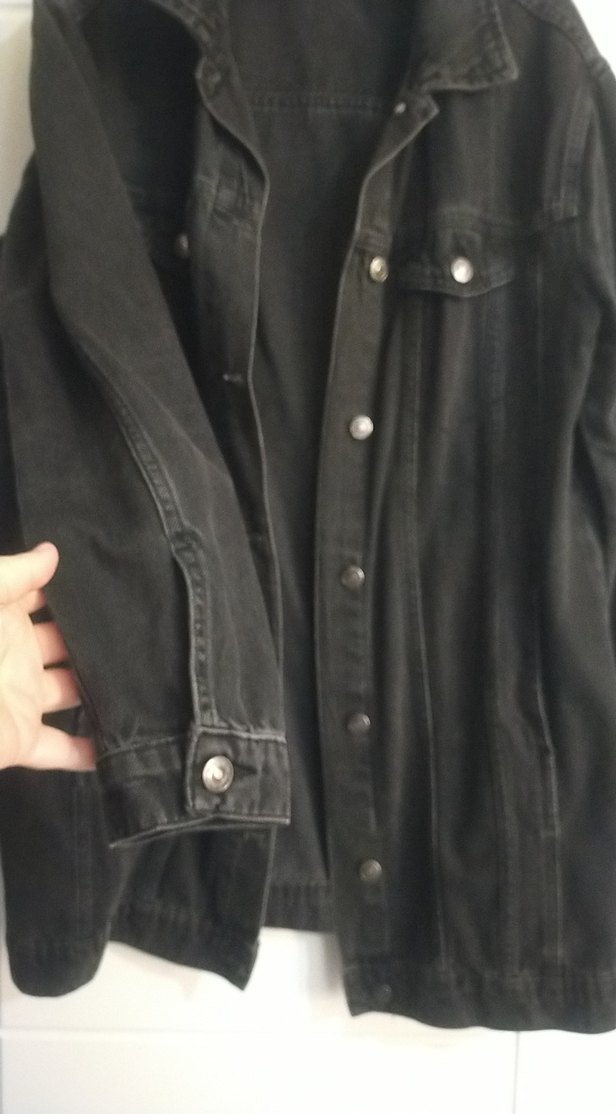 Siyah Düğmeli Kadın Denim Ceket - Görsel 3