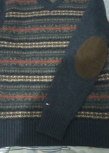 Örgü lacivert Gri Erkek Yün Kazak - Görsel 3