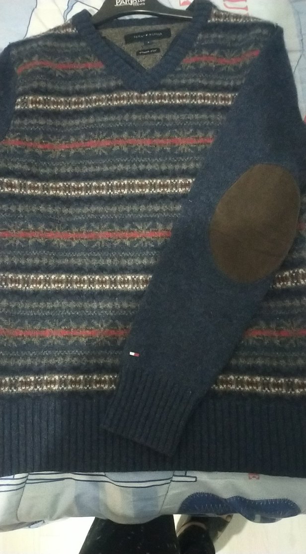 Örgü lacivert Gri Erkek Yün Kazak - Görsel 3