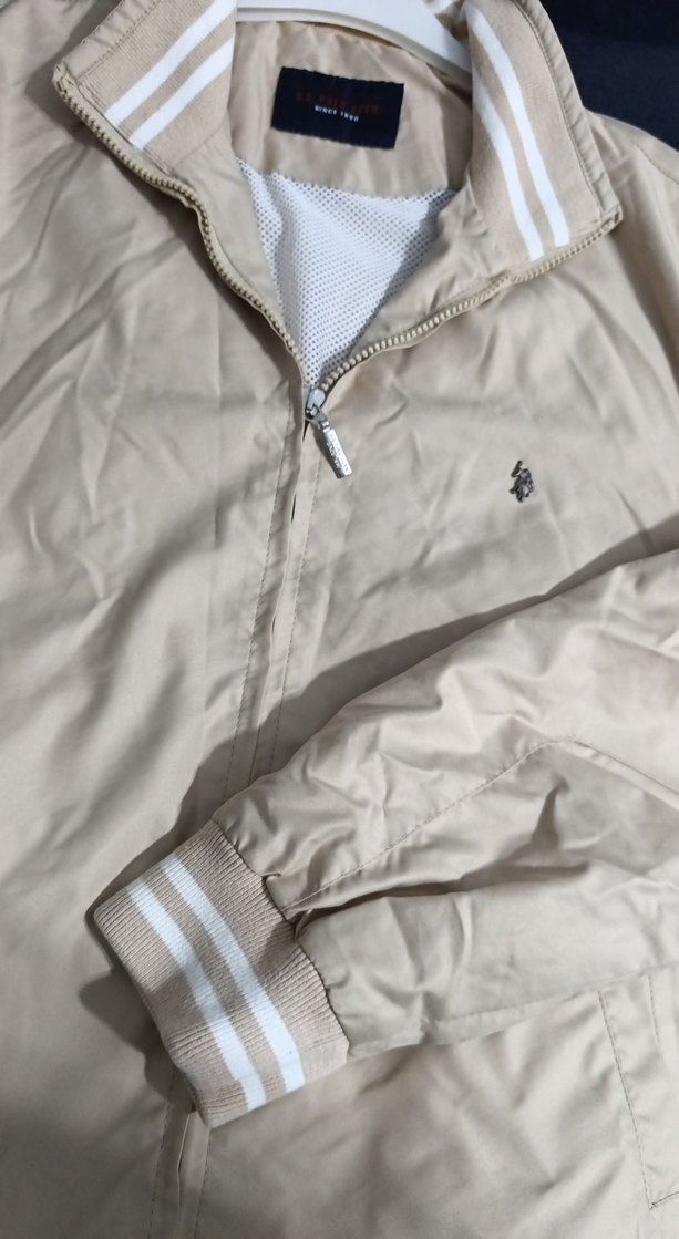 Erkek Bej Parlak Midi Ceket Fermuarlı - Görsel 2