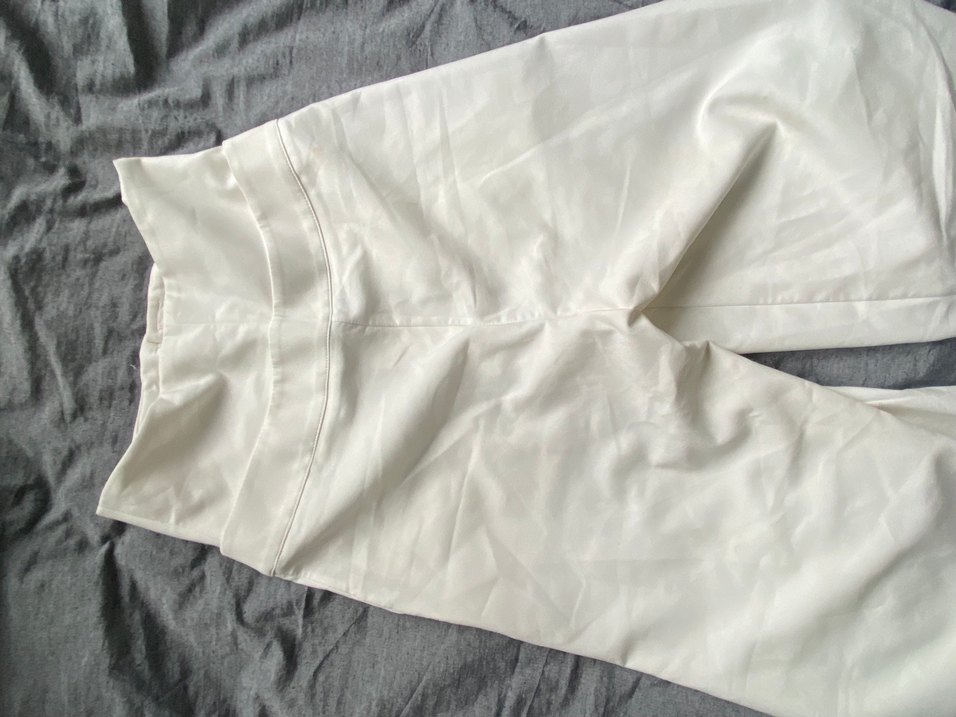 Düğmeli Beyaz Kadın Pantolon - Görsel 5