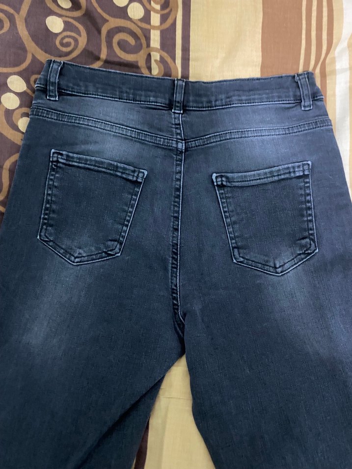Kadın Gri Denim Regular Fit Günlük Kot Pantolon - Görsel 5