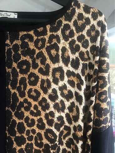 48 Beden Leopar desen elbise