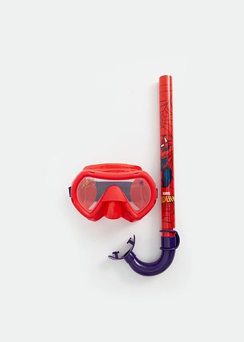 Örümcek Adam Baskılı Kırmızı Maskeli Şnorkel Seti - Görsel 3