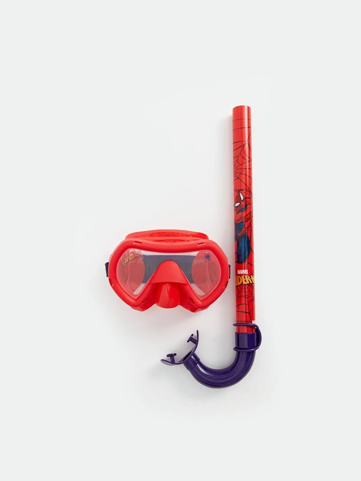 Örümcek Adam Baskılı Kırmızı Maskeli Şnorkel Seti - Görsel 3