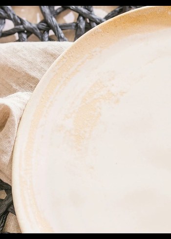 Bohem Beyaz Tabak - Gri Detaylı - Görsel 3