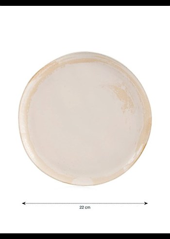 Bohem Beyaz Tabak - Gri Detaylı - Görsel 4