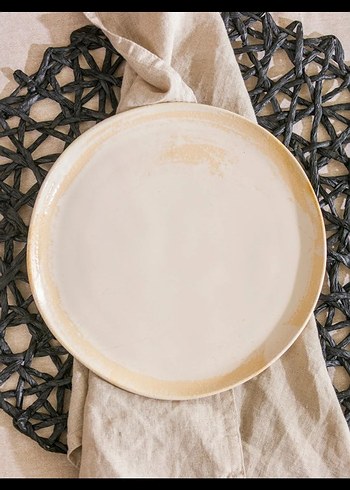 Bohem Beyaz Tabak - Gri Detaylı - Görsel 2