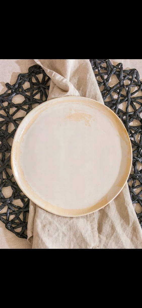 Bohem Beyaz Tabak - Gri Detaylı - Görsel 2