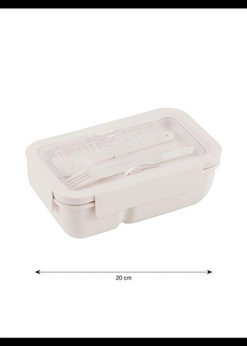 Beyaz Yemek Saklama Kabı ve Çatal Kaşık Seti - Görsel 2