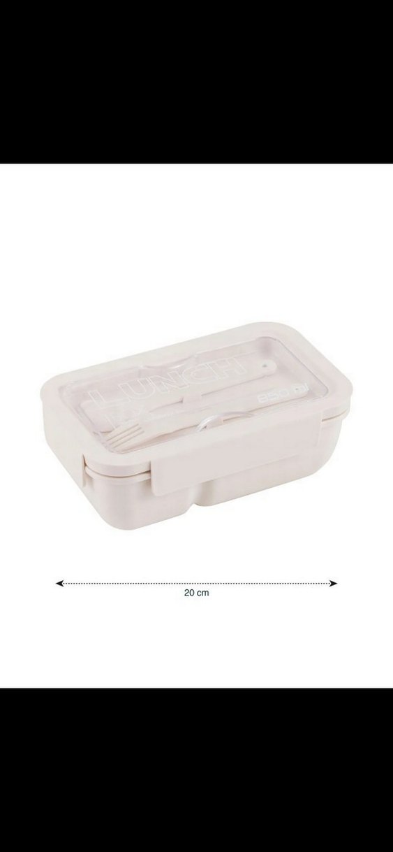 Beyaz Yemek Saklama Kabı ve Çatal Kaşık Seti - Görsel 2