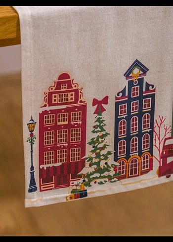 Nakışlı Bohem Beyaz Masa Örtüsü - Görsel 3