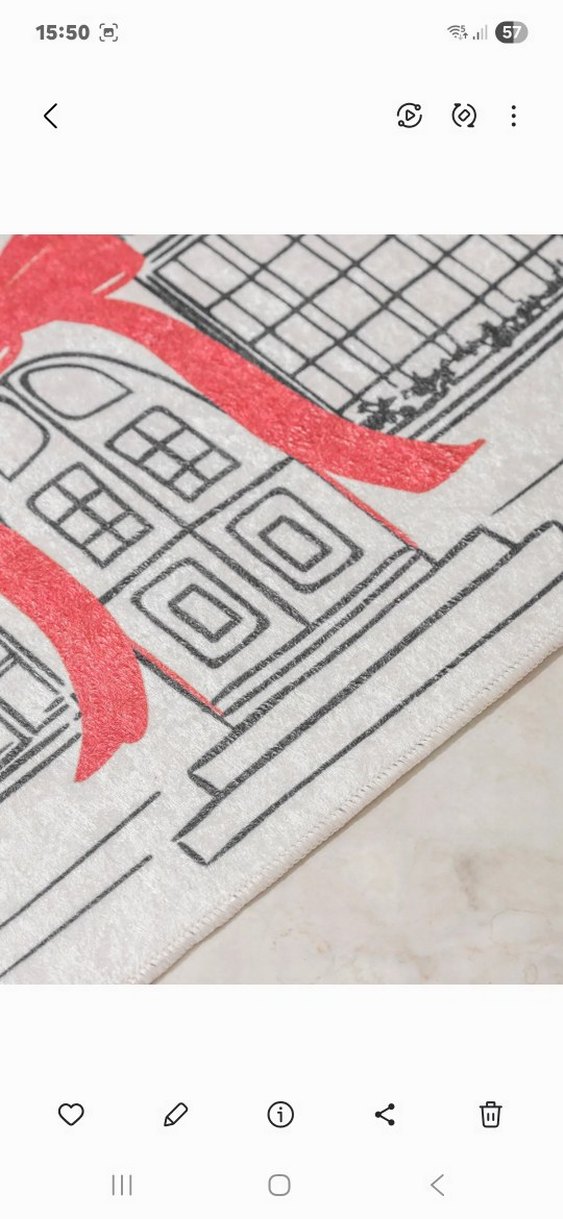 Beyaz Baskılı Banyo Paspası - Görsel 3