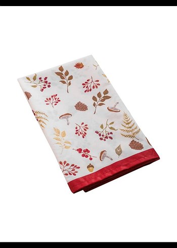 Bordo Çiçek Desenli Bohem Masa Örtüsü - Görsel 5