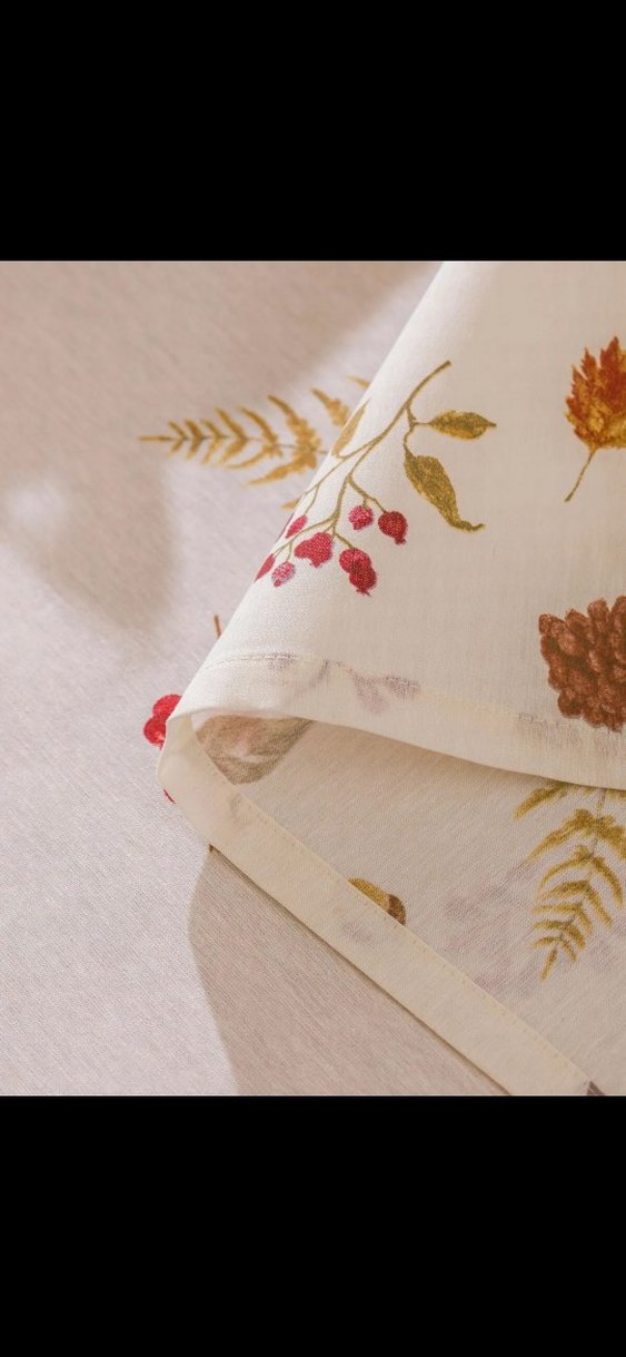 Bordo Çiçek Desenli Bohem Masa Örtüsü - Görsel 4