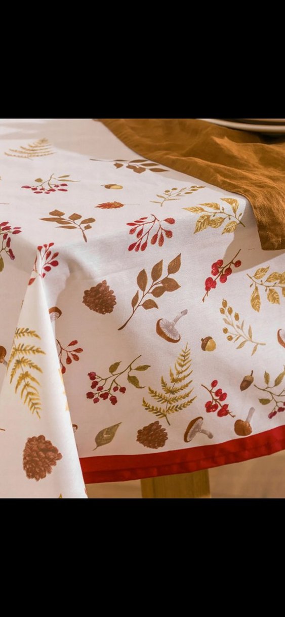 Bordo Çiçek Desenli Bohem Masa Örtüsü - Görsel 3