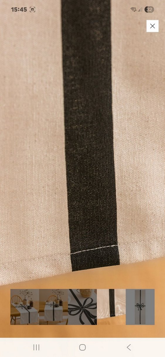 Beyaz Baskılı Modern Masa Örtüsü - Görsel 3