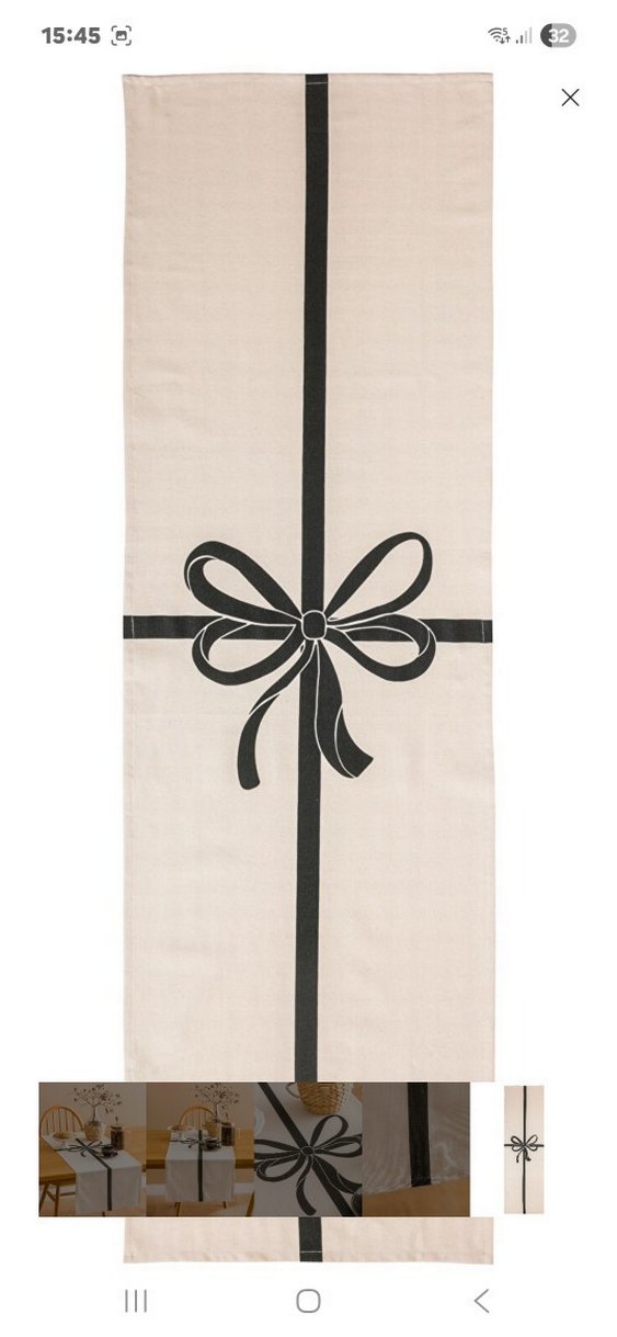 Beyaz Baskılı Modern Masa Örtüsü - Görsel 2