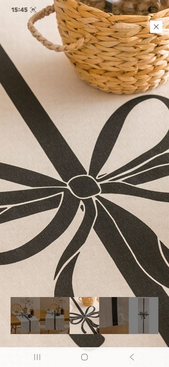 Beyaz Baskılı Modern Masa Örtüsü - Görsel 4