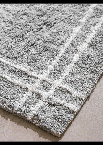 Gri Ekose Desenli Banyo Paspası - Görsel 6