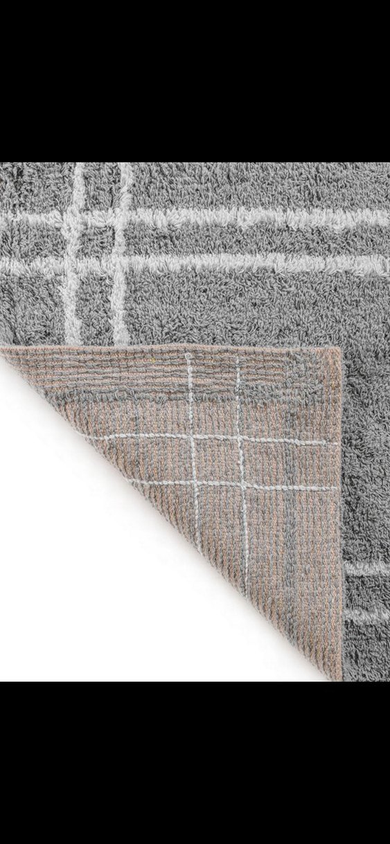 Gri Ekose Desenli Banyo Paspası - Görsel 3