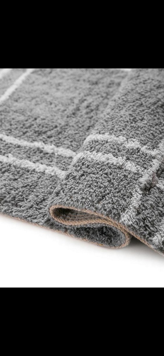 Gri Ekose Desenli Banyo Paspası - Görsel 2