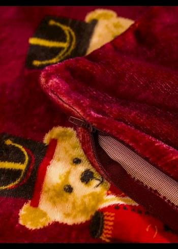 Bordo Nakışlı Modern Klasik Minder Kılıfı - Görsel 5