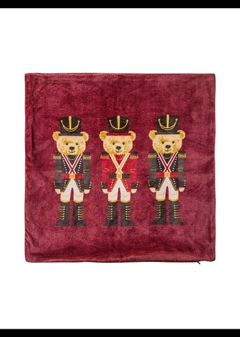 Bordo Nakışlı Modern Klasik Minder Kılıfı - Görsel 3