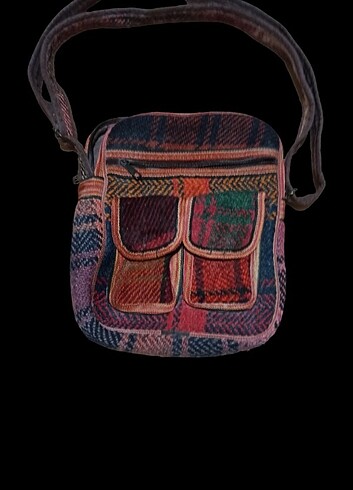 Kilim Desenli Dokuma Çanta