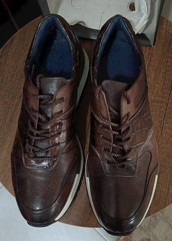 Kahverengi Deri Bağcıklı Erkek Günlük Sneaker Ayakkabı - Görsel 2