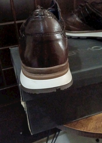 Kahverengi Deri Bağcıklı Erkek Günlük Sneaker Ayakkabı - Görsel 7