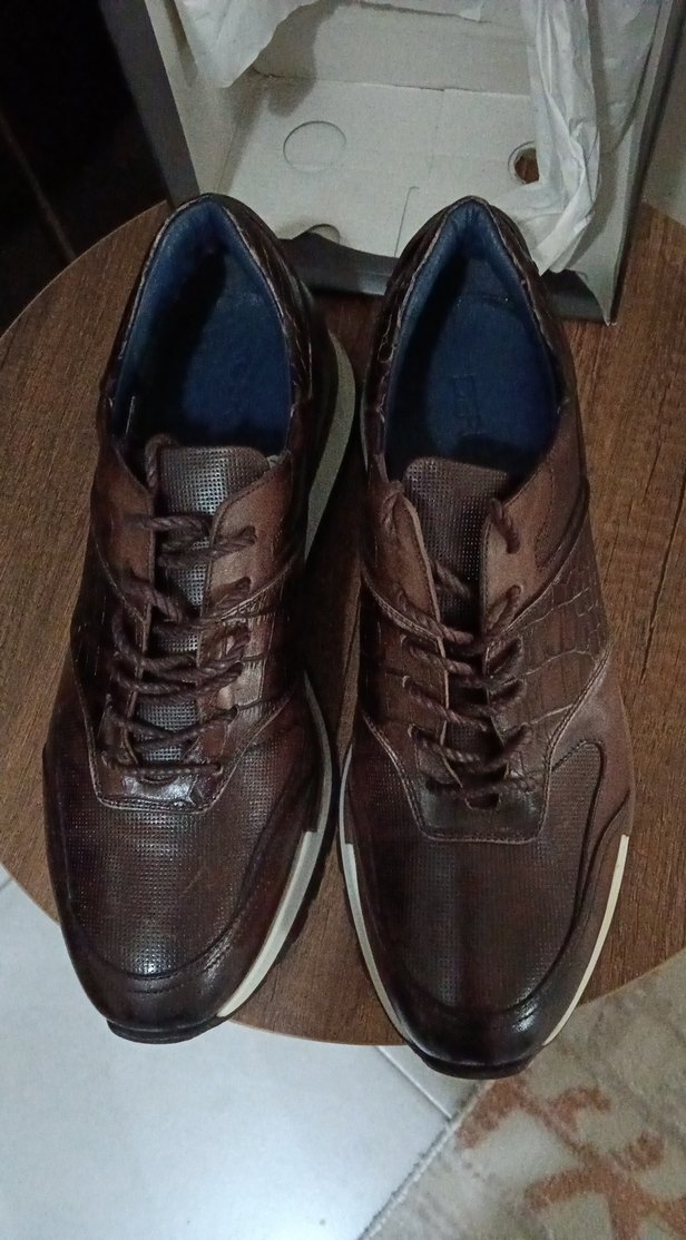 Kahverengi Deri Bağcıklı Erkek Günlük Sneaker Ayakkabı - Görsel 2