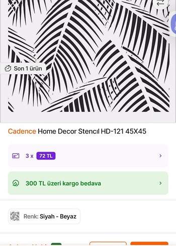 Cadence Yaprak Desenli Stencil - Görsel 4