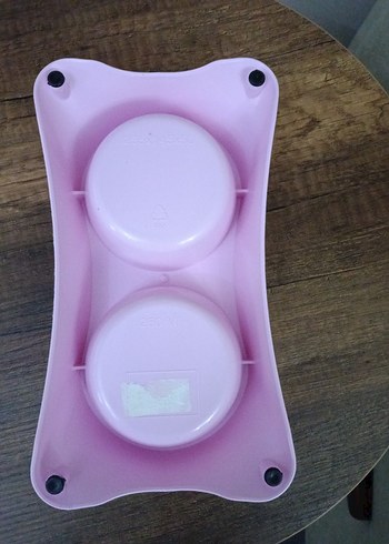 Pastel Pembe Çiftli Kedi/Köpek Mama Kabı - Görsel 3