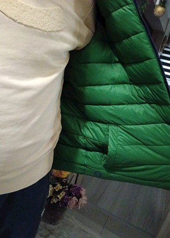 Erkek Lacivert yeşil çift taraflı Kapüşonlu Günlük Mont - Görsel 4