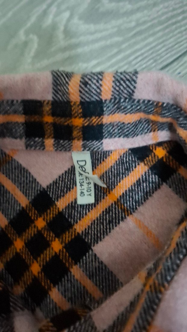 Düğmeli Kareli kız çocuk gömlek 9,10 yaş - Görsel 2