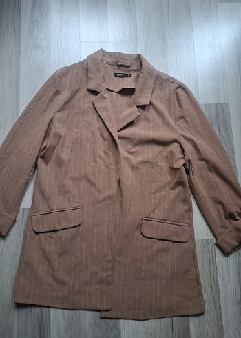 Bej Düğmeli Kadın Blazer Ceket
