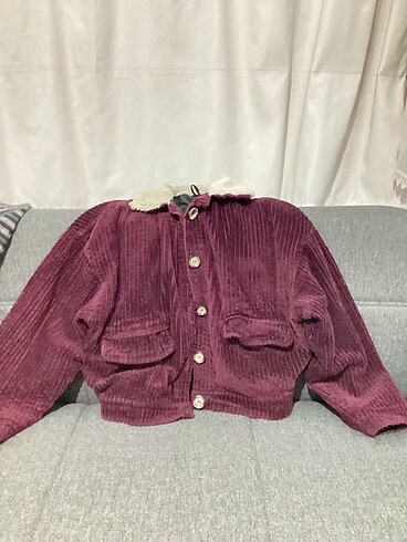BERSHKA kadife bordo ceket