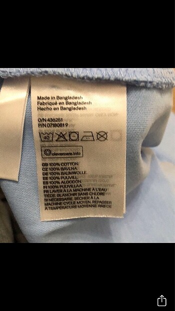 6 Yaş Beden mavi Renk H&M yakalı mavi tshirt