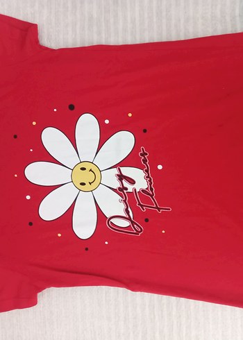 12-13 Yaş Beden 12/13 yaş Pembe ve kırmızı Baskılı 2' li Kız Çocuk Tişörtü